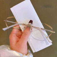 OYKI Diamond Cut Rimless แว่นตาอ่านหนังสือผู้หญิง Shinning แว่นตาอ่านหนังสือผู้สูงอายุแฟชั่น Anti Blue Light