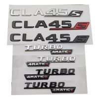 3D ABS ฝาหน้าฝาหลังกระโปรงรถสีดำตราสติกเกอร์โลโก้แผ่นบังโคลนรถ CLA45S เทอร์โบ4Matic สำหรับ Mercedes CLA 45S AMG C118อุปกรณ์เสริม C117