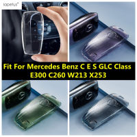 ใส TPU รถยนต์ที่สำคัญที่ครอบคลุมกรณีเชลล์คุ้มครองสำหรับ Benz C E S GLC ชั้น E300 C260 W213 X253อุปกรณ์ตกแต่งภายใน