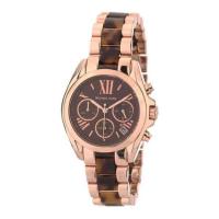 นาฬิกาผู้หญิง MICHAEL KORS Bradshaw Chronograph Brown Dial Rose Gold-tone and Tortoiseshell Acetate Ladies Watch MK5944