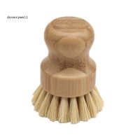 LPWooden Bamboo Round Pot Dish Bowl Sink Stove Washing Brush Kitchen Cleaning Tool