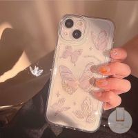 【Great. Cell phone case】 เคสโทรศัพท์เคสโทรศัพท์แบบใสใช้ได้กับ IPhone 7Plus 8 Plus XR X XS MAX 6 6S 7 8 Plus 11 13 12 Pro Max 14 INS ฝาหลังใสนิ่ม TPU ผีเสื้อกันกระแทก