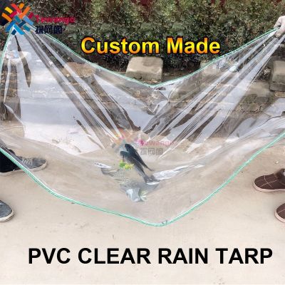Tewango Heavy Duty Rain Tarp 0.3mm Thickened Transparent PVC Rain Cloth Balcony Succulent Plants Shelter Soft Material