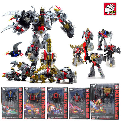 5IN1 BPF ABS Model Transformation G1 Robot Toy Dinoking Volcanicus Grimlock Slag Sludge Snarl Swoop Slash Dinobots Action Figure