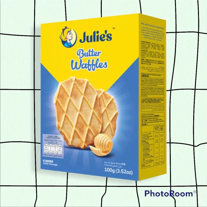 Julie's Butter Waffles Biscuits Box 100g จูลี่ส์ วาฟเฟิลเนย Lazada.co.th