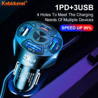 Kebidumei อะแดปเตอร์ชาร์จเร็วชนิด C PD QC3.0ที่ชาร์จความเร็วสูง38W ที่ชาร์จแบตในรถ12V 24V สำหรับโทรศัพท์แผ่นชาร์จเร็วส่งพลังงาน