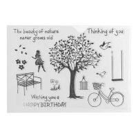 Happy Birthday Tree Silicone Clear Seal Stamp DIY Scrapbooking Embossing Photo Album Decorative Paper Card Craft Art Handmade Gift