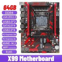 มาเธอร์บอร์ด X99 64 GB LGA2011-3รองรับ DDR4 M.2 NVMe HDMI Compatibility + USB3.0 + RJ45 + ตัวเชื่อมต่อ WIFI เหมาะสำหรับ Xeon E5 V3ตัวประมวลผล V4