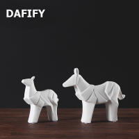 DAFIFY เซรามิค Origami Figurine รูปปั้น Handcrafted สัตว์รูปรูปปั้นสำหรับตกแต่งบ้าน Ornament