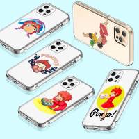 เคสโทรศัพท์ หรับ iPhone 13 14 G9 Moto 12 G8 Play Mini SE Power Max Plus Pro อ่อนนุ่ม โปร่งใส ปก T-131 ponyo