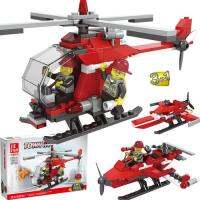 ProudNada Toys ตัวต่อเลโก้ ดับเพลิง เฮลิคอปเตอร์(ประกอบได้ 3 แบบ) JIE STAR TOWN 3in1 FIRE RESCUE 128 PCS 22030