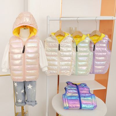 （Good baby store） Toddler Kids Warm Vest Coat Cute Boys Girls Winter Clothes  Fashion  Winter Warm Coat Colourful Hooded Jacket Windproof Outwear