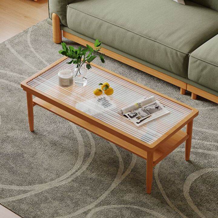 Nordic Solid Wood TV and Tea Table Small Apartment Balcony Tea