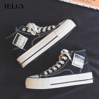 COD DSFGREYTRUYTU IELGY Womens Street Style Simple High-top Platform Canvas Shoes