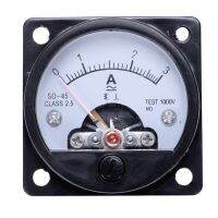 AC 0-3A Round Analog Panel Meter Current Measuring Ammeter Gauge Black