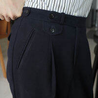 HEIM | Knitted Texture Pleated Wool Trousers | กางเกงขายาวผู้ชาย ผ้าเส้นใยลายถัก สีกรมท่า สีดำ