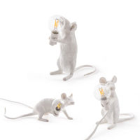 Resin mouse lamp American country personality creative bedroom bedside study desk decoration little mouse table lamp
