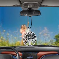 Happy Pepi Tree Round Styling Car Pendant Rearview Mirror Decoration Auto Hanging Ornament Automobiles Interior Accessories Gift