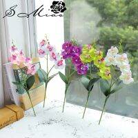 【CC】 Artificial Flowers Orchid Branch With Stem Leaves Wedding Decoration Fake Holding