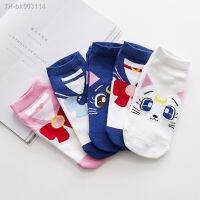 ✜◑ 5 pairs Novel original design new products cute Kawaii playful cat sailor Moon breathable funny women Socks High Quality Sox