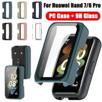 Glass Case for Huawei Band 7 6 pro Fit Honor Band 6 PC Glass Screen Protector Cover Frame for Huawei Band 7 6pro Bumper Shell Cables