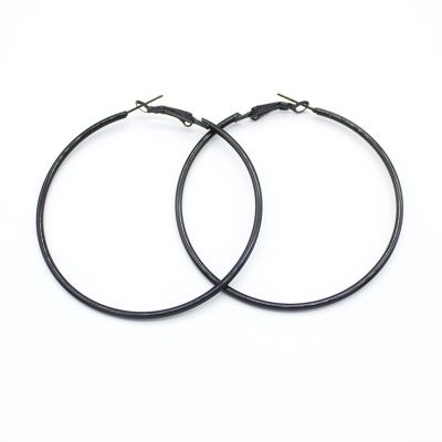 Black Gold Silver Simple Big Circle Hoop Earring for Women 3 Colors Round Punk Statement Earrings Fashion Jewelry