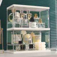 【YD】 Multifunctional Transparent Cosmetics Storage Perfume Display Cabinet Dresser Desktop Dustproof Makeup Organizer