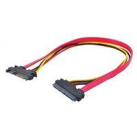 Red 0.3M 0.5M 7 15 22Pin SATA Extension Cable Male To Female 22 Pin Serial ATA Data Power Cord for 2.5 3.5 Inch HDD SSD