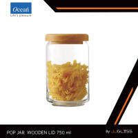 JJGLASS - (Ocean)  B02526G0001 Pop jar wooden lid - ขวดโหลป๊อปจา ขวดโหลป๊อปจาวูเด้น  ขวดโอเชี่ยนกลาส