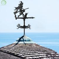 Weathervane โลหะทิศทางลมแม่มดและแมวกังหันลมย้อนยุค Weathervane โลหะทิศทางลมโลหะทิศทางลมโลหะสำหรับตกแต่งลานย้อนยุค Weathervane โลหะ