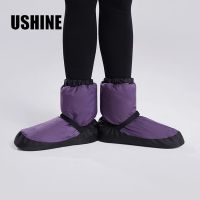 【Love ballet】 USHINE รองเท้าเต้นรำอุ่นเครื่องบัลเล่ต์อุ่นเครื่องรองเท้าข้อเท้าระบำหญิงสาวบัลเล่ต์จุดรองเท้าที่อบอุ่นรองเท้าเต้นรำฤดูหนาว