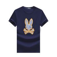 เสื้อยืดแขนสั้นผู้ชาย Psycho Bunny เสื้อยืดคอทรงกลมทันสมัยกระต่ายกะโหลกเสื้อหล่อ