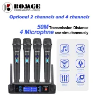 V102 V410 V220 V230 Professional Wireless Microphone Mic 2 Channel 4 Channels Karaoke VHF 50 Meters Range for Home Party Church