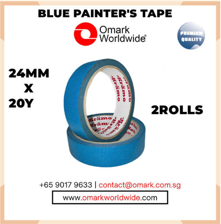 [SG Ready Stock]☆[2rolls][24mm x 20y]Blue Painters Tape Automotive