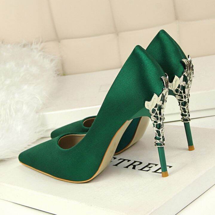 bigtree-metal-carved-wedding-bridal-high-heels-solid-silk-shoes-pointed-toe-shallow-women-pumps-ladies-elegant-high-heels-10cm