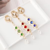 Creative Pearl Keychain Retro Court Key Chains Crystal Key Ring Women Bag Charm Pendant Keyring Fashion Jewelry Car Accessories