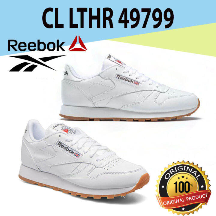 Sepatu Sneaker Pria Reebok Classic Leather Cl Lthr 49799 White Reebok