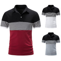 Polo Shirts Men Striped nd Casual Slim Fit Mens Polos New Summer Short Sleeve Tee Shirt Tops Fashion Men Clothing Patchwork