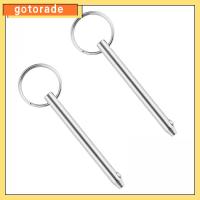 GOTORADE 2Pcs เหล็กไร้สนิม หมุดปลดเร็ว เงินสีเงิน เส้นผ่านศูนย์กลาง1/4 "(6.3มม.) เดือยเดือย มืออาชีพอย่างมืออาชีพ หมุดด้านบน Bimini ท็อปส์ซูเรือ