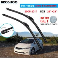 ZZOOI Car Wiper Blade For Honda Civic 8 European 26"+23" 2005-2011 Auto Windscreen Windshield Wipers Blades Window Wash Fit U Hook Arm