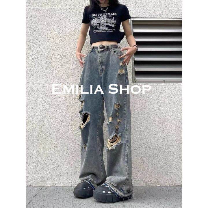 ส่งของ-emilia-shop-กางเกงขายาว-กางเกงเอวสูง-สไตล์เกาหลี-2023-ใหม่-es220134