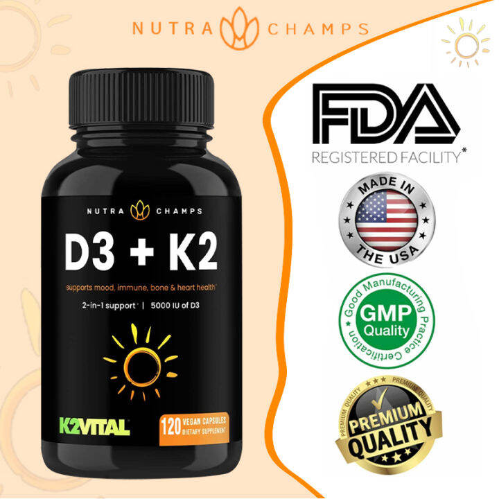 Natural Vitamin D and K Supplement To Help Support Calcium Absorption