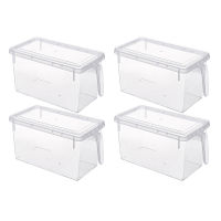 4PCS Kitchen Transparent Storage Box Sealed Jar Grains Beans Storage Organizer Food Containers Refrigerator Storage Box