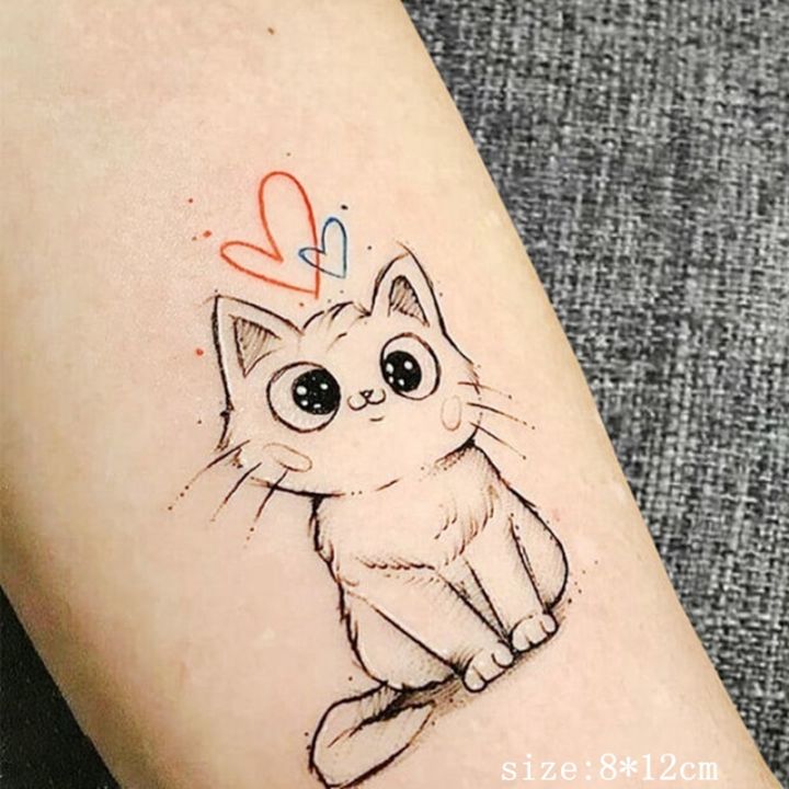 tatoo-waterproof-cat-japanese-cute-pet-arm-semi-permanent-tattoo-cat-animal-funny-tattoo-sticker-temporary-tattoos-for-men-women