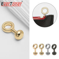 Evertone ซิปถุงทองแดงบริสุทธิ์2ชิ้นเปลี่ยนหัวเข็มขัด DIY อุปกรณ์เสริมกระเป๋าถือชุดซ่อมเปลี่ยนห่วงโซ่มีซิปกระดุมหัวเข็มขัดช่อง