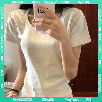 เสื้อแขนสั้น ผ้าฝ้าย ทรงสลิมฟิต สวมใส่สบาย WAN339