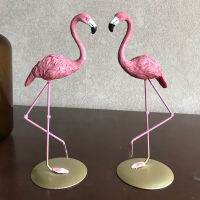 3 Styles Standing Flamingo Birds Animal Statue Ornament Art Collectiable Figurine Home Miniatures Landscape Decor Party Ornament