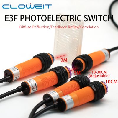 【CW】♛❒  Cloweit M18 10cm 30cm 5M Optical Detection Diffuse Feedback Photoelectric Proximity Sensor E3F