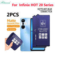 BLKNAIM 2ชิ้นสำหรับ Infinix 20i ร้อน20S 20 4G/5G HOT 12 Play 12i HOT 11 2022 11S NFC HOT 11 10 9 Play Smart 6 Plus Smart 5 4เต็มหน้าจอเซรามิกเคลือบฟิล์มป้องกัน/ป้องกันแสงไฟฉายหลอดยูวีสีฟ้าถนอมสายตาเซรามิกเคลือบฟิล์มปกป้องหน้าจอ9ชม.