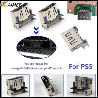 AIMEE 5pcs ส่วนซ่อมชิ้นส่วน คอนเนคเตอร์ ซ็อกเก็ต สำหรับเพลย์สเตชัน/PS5 พอร์ตคอนโซลเกม พอร์ตที่รองรับ HDMI แจ็คทดแทน